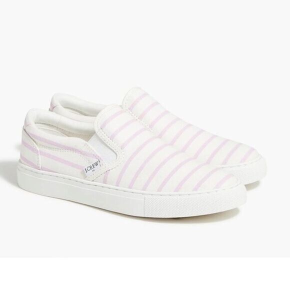 J. Crew Pink Stripe Road Trip Slip On Sneakers - Picture 1 of 6